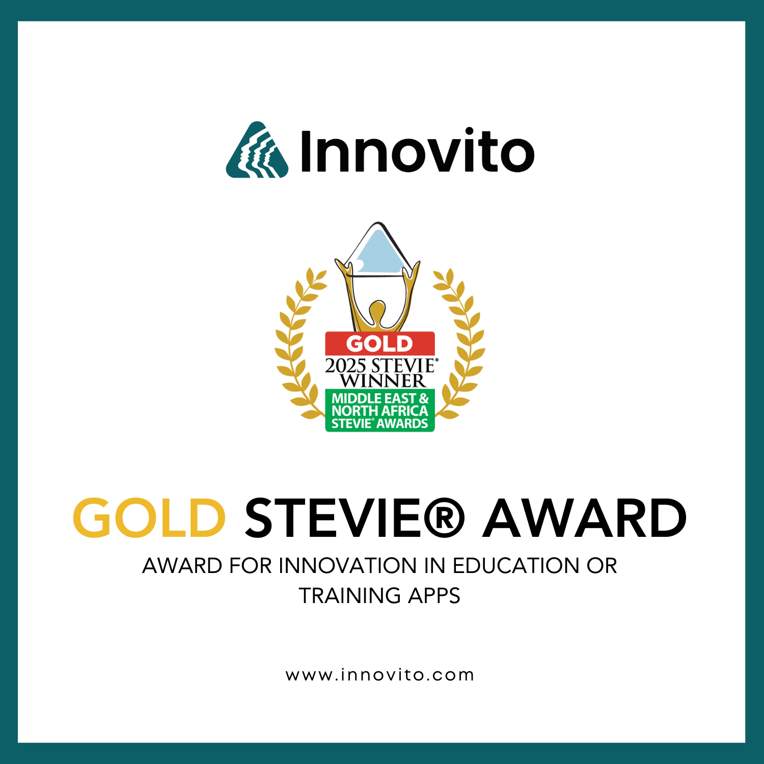 Innovito Wins GOLD 2025 STEVIE® AWARD for Innovation in Education or Training Apps