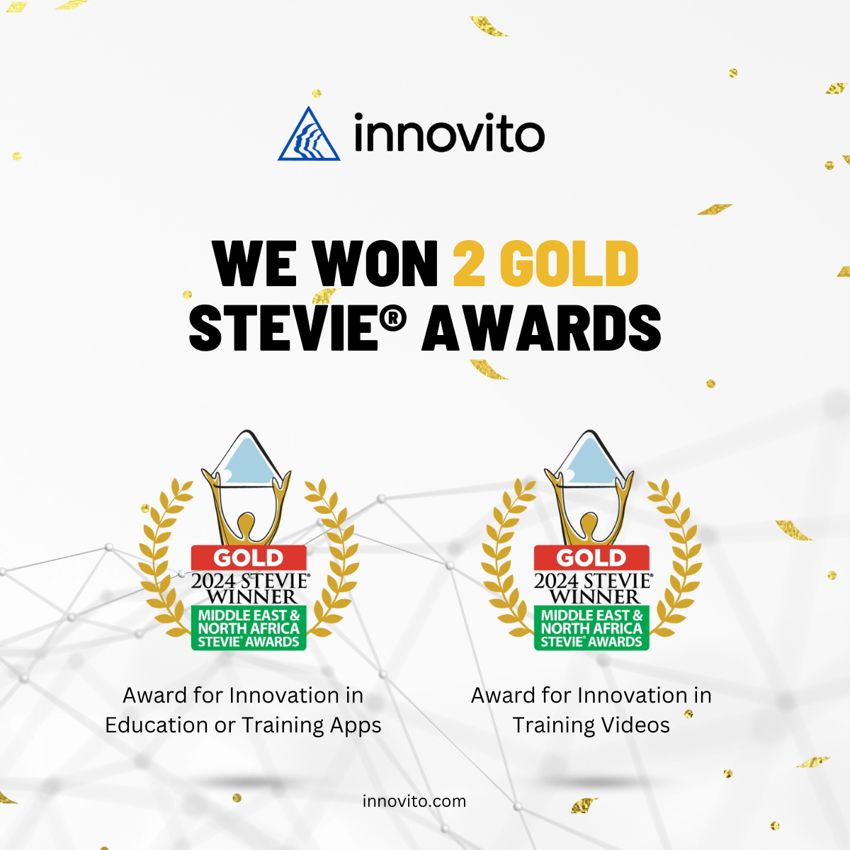 Innovito Wins 2 Stevie® Gold Award in 2024 Middle east & North Africa Stevie® Awards